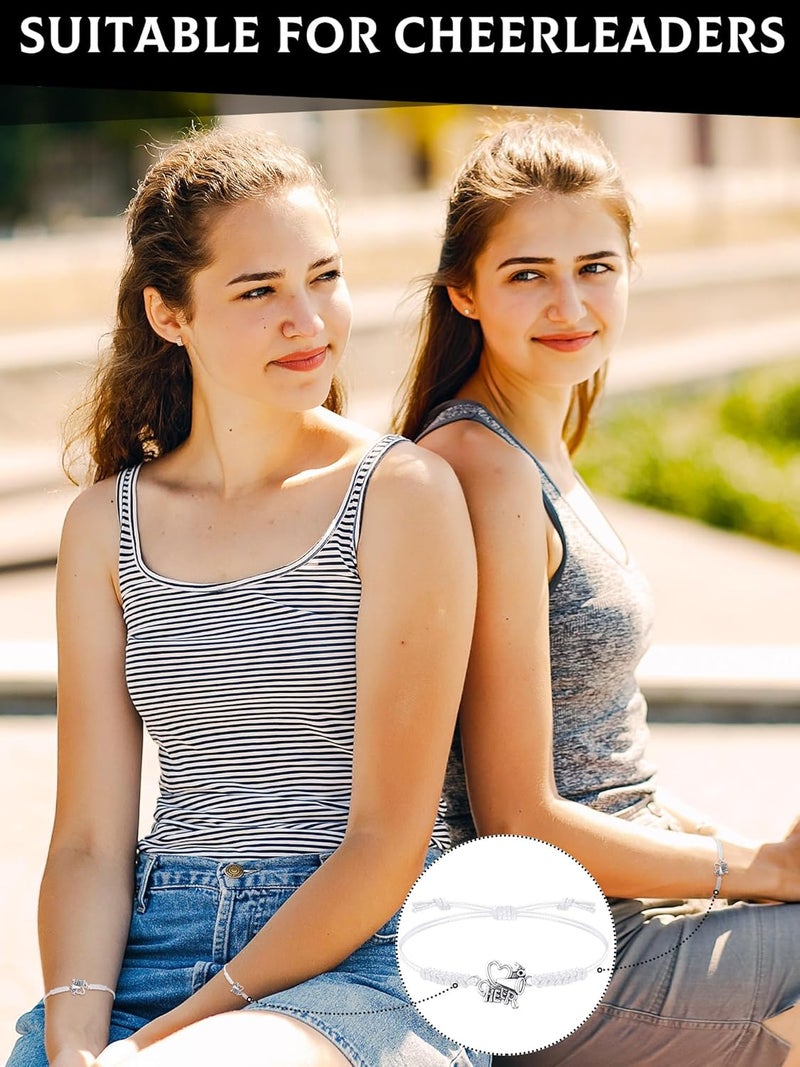 Rtteri 20 Pcs Cheerleader Gifts Cheer Bracelet Girls Charm Bracelet Adjustable Cheerleader Gifts For Cheer Team Jewelry Accessories Bulk - Image 4